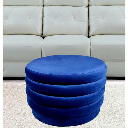88003019 : Bàn Sofa, Ottoman Hình Tròn - Xanh Dương